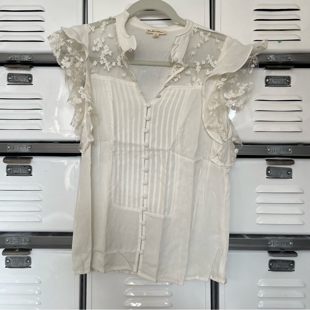 For Love & Lemons White Lace Blouse 🤍